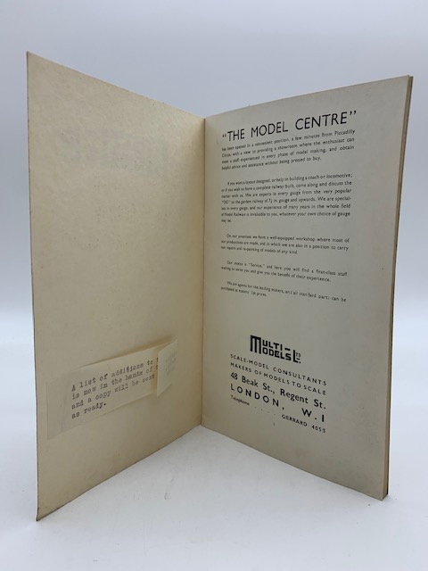 Multi-models Ltd. Scale-model consultants, Makers of Models to Scale, London (Catalog)